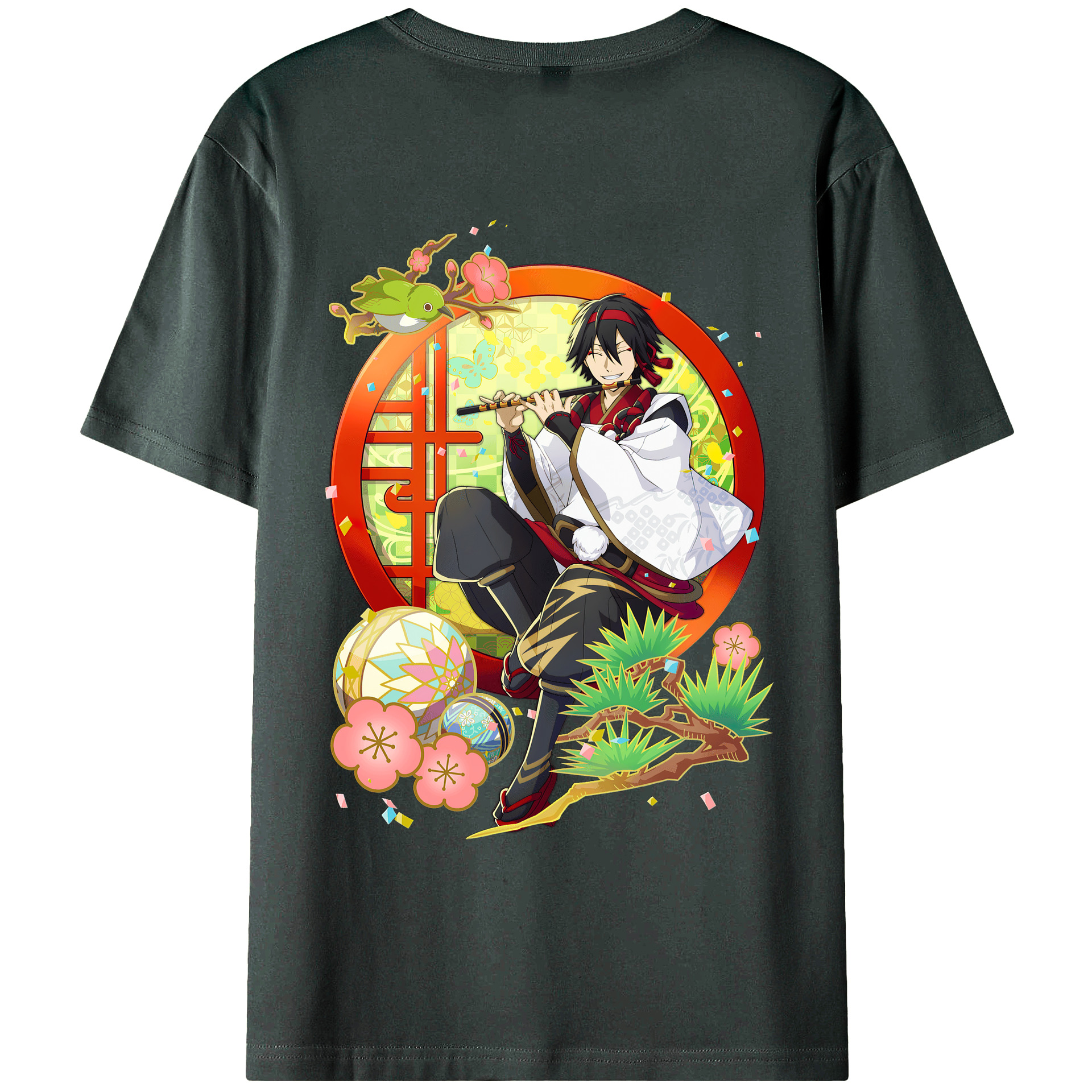 （画像用） 文豪ストレイドッグス Bungo Stray Dogs 綿100％ メンズ半袖Tシャツ（バックプリント） 通気性
